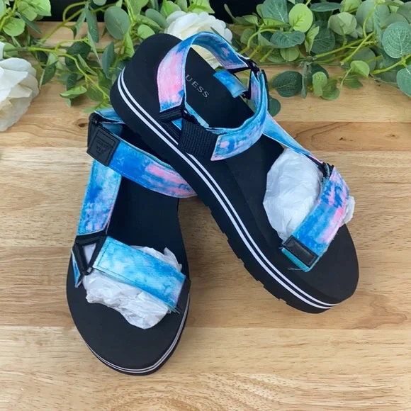 Guess Women's Avin Strappy Platform Sandals 8.5M - Picture 7 of 8